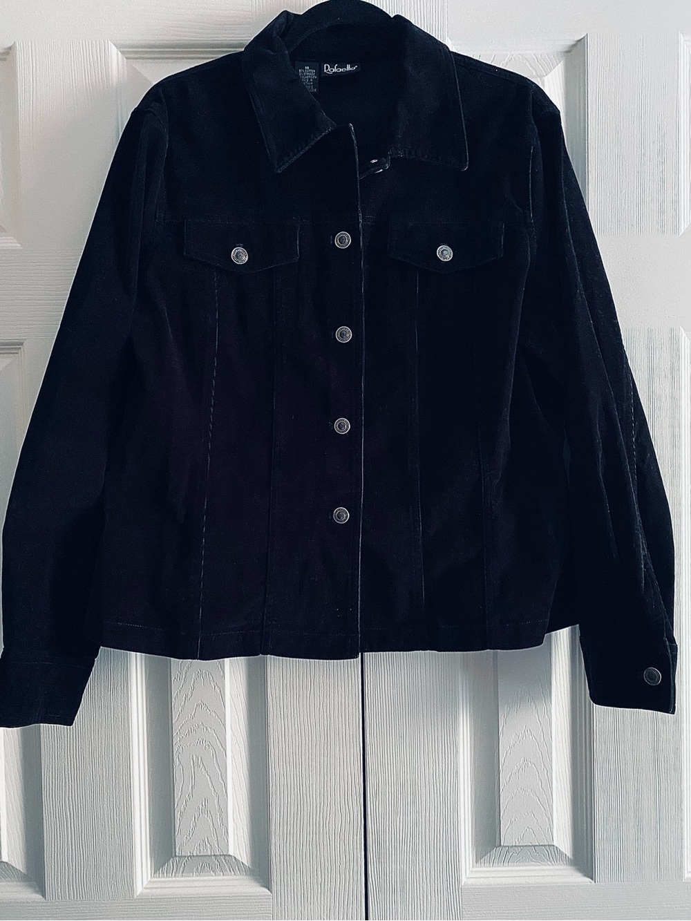 RAFAELLA CORDUROY COTTON STRETCH CROPPED JACKET WHIMSIGOTH OFFICE Black 14